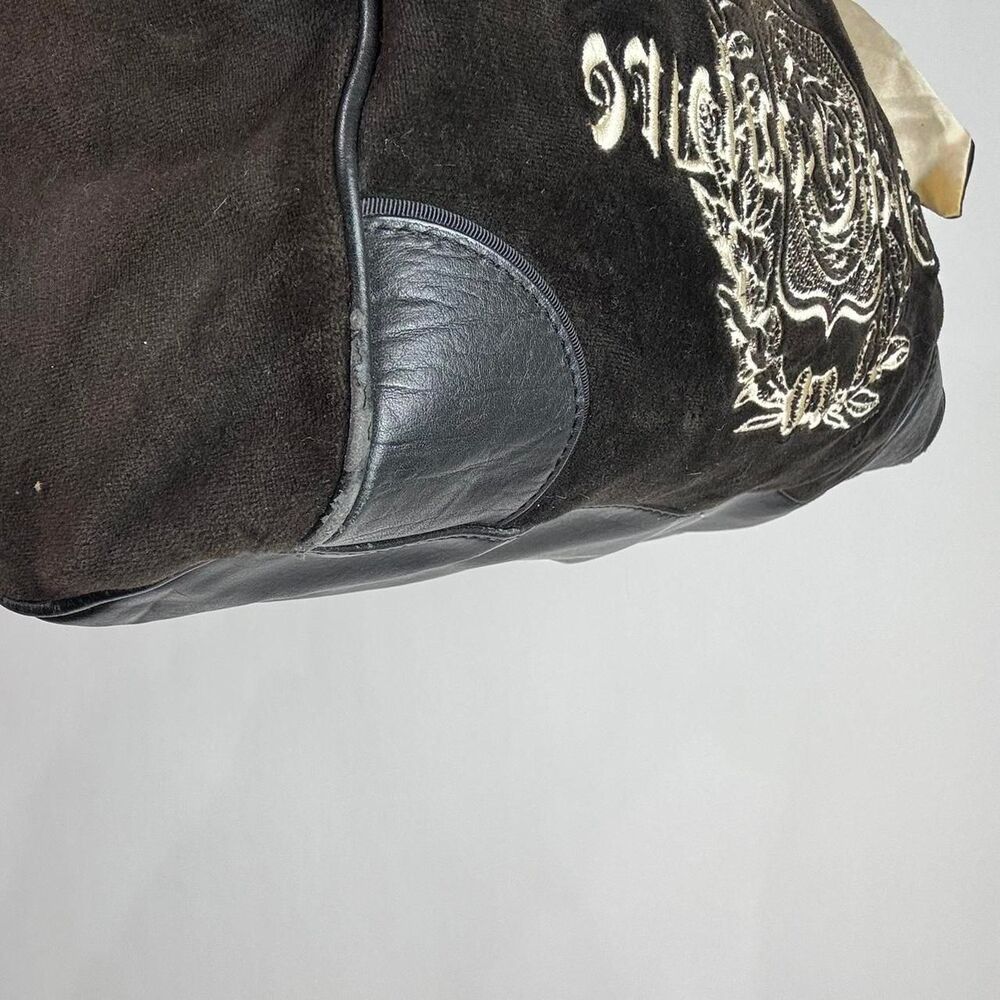 Juicy Couture Vintage Y2K Black Velour Daydreamer Shoulder Bag with bow detail - Picture 6 of 8
